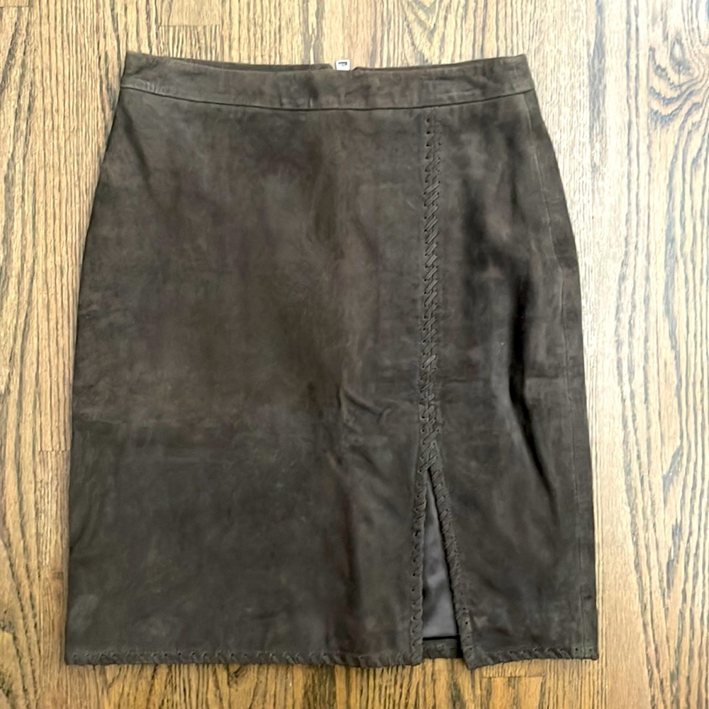 All Saints Suede Brown Skirt - Size 8